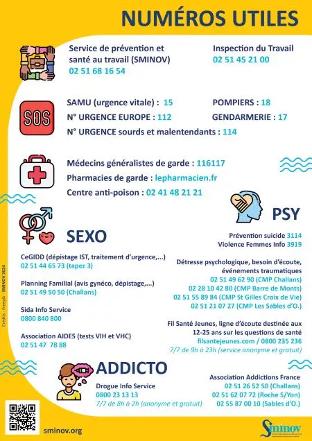 Affichette A4 numéros utiles