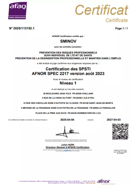 Certification Afnor
