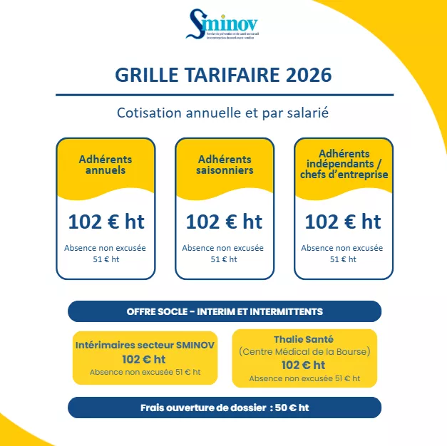 Sminov - Tarifs